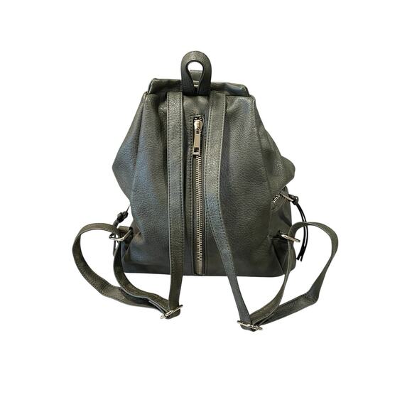 Sondra Roberts Squared Pebbled Green Backpack Bag Purse Casual Vegan Leather EUC - Picture 1 of 12